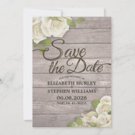 Reserva La Fecha Rústica Madera Floral Floral Rayas Salvar La Fecha