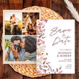 Reserva La Fecha Rústico Boho Chic Flores Silvestres Bodas con Múlt