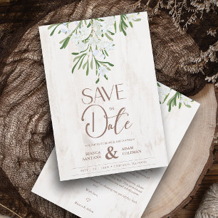 Reserva La Fecha Rústico Fancy Botanches Wood Background