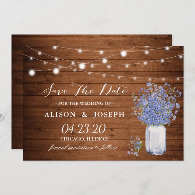 Reserva La Fecha Rústico Olvídate De Que No Me Encende Boda Salven  (Anverso / Reverso)