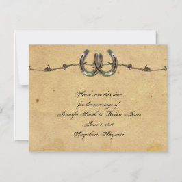 Reserva La Fecha Rústico país herradura barrada salva la fecha