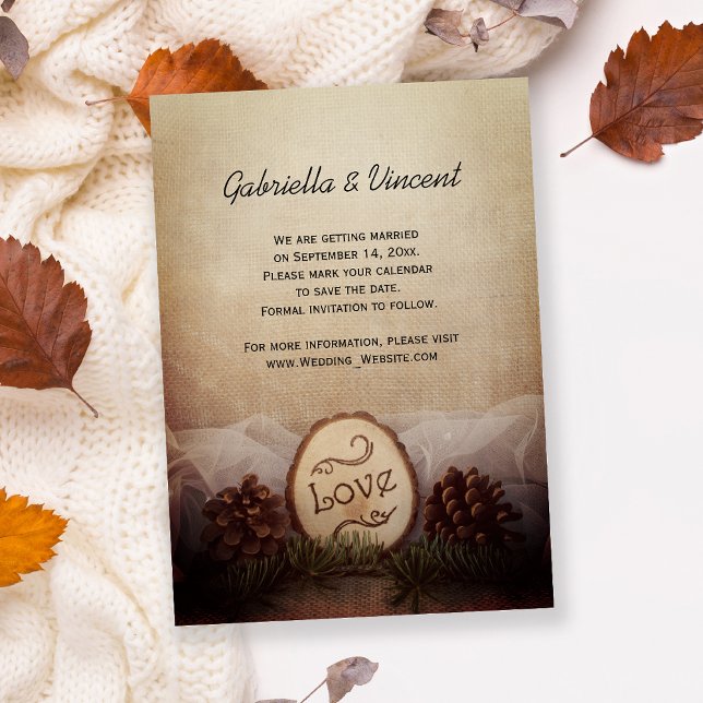 Reserva La Fecha Rústico Pina Boda de Woodland Salva la Fecha (Subido por el creador)