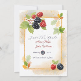 Reserva La Fecha Rústico romántico otoño Boda de Berry de vuelta