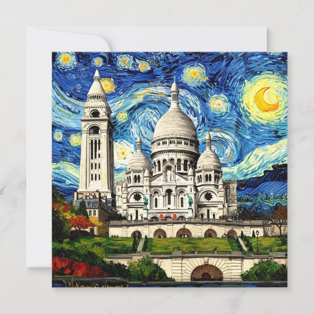 Reserva La Fecha Sacre-Coeur Paris Francia Starry Night (Anverso)