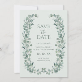 Reserva La Fecha Sage Eucalyptus Photo Save the Date