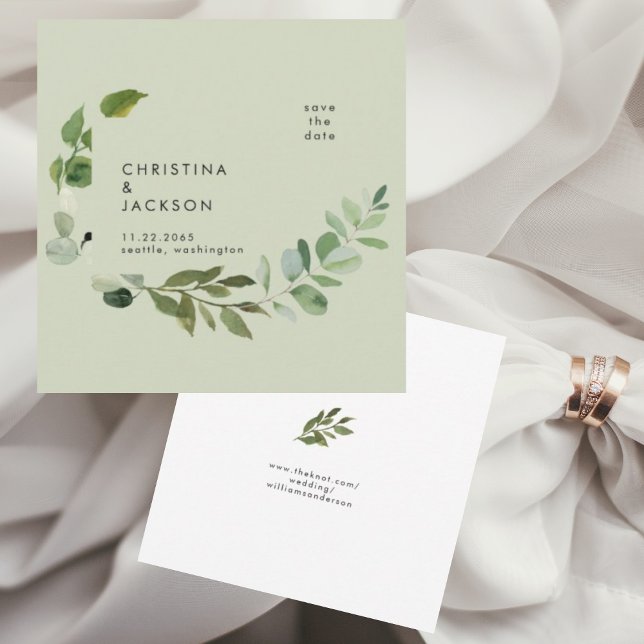 Reserva La Fecha Sage Eucalyptus Wedding Save the Date (Subido por el creador)