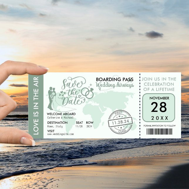 Reserva La Fecha Sage Green Boarding Destination Wedding (Subido por el creador)