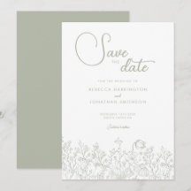 Sage Green Floral Elegante Boda Salven La Fecha