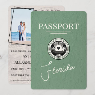 Reserva La Fecha Sage Green Florida Passport Save The Date