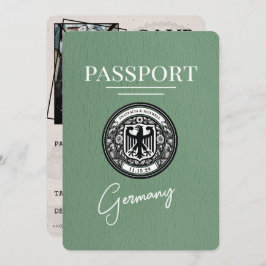 Reserva La Fecha Sage Green Germany Passport Save the Date