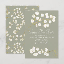 Reserva La Fecha Sage Green Gold Greenerenery Eucalyptus Leaves