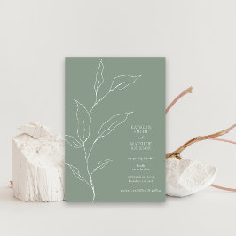 Reserva La Fecha Sage Green Minimalista Olive Leaf Branch Greenerat