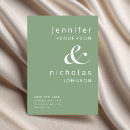 Reserva La Fecha Sage Green Modern Ampersand Typography Boda