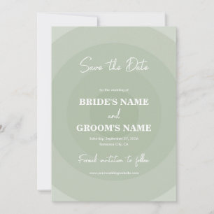 Reserva La Fecha Sage Green Modern Monograma Boda