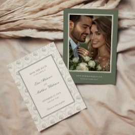 Reserva La Fecha Sage Green Rose Wedding