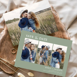 Reserva La Fecha Sage Green Save the Date 4 Photo Simple