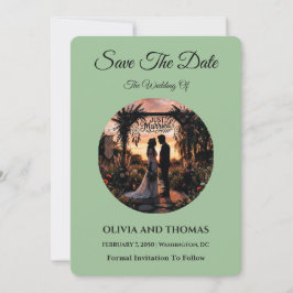 Reserva La Fecha Sage Green Save the Date Card