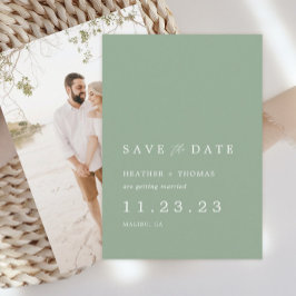 Reserva La Fecha Sage Green Spring Wedding Photo Save the Date