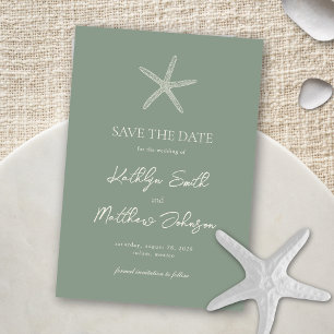 Reserva La Fecha Sage Green Starfish Beach Destination Wedding