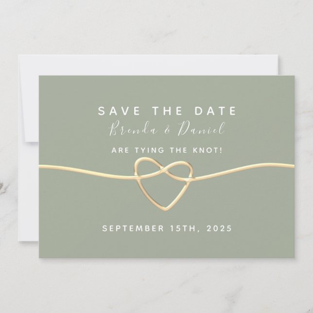 Reserva La Fecha Sage Green Wedding Save The Date (Anverso)