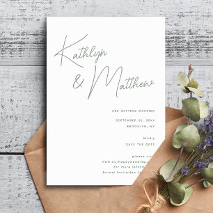 Reserva La Fecha Sage Green Whimsical Script Minimalista Moderno