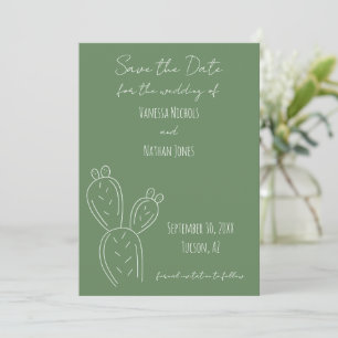 Reserva La Fecha Sage Green White Minimalista Pear Cactus