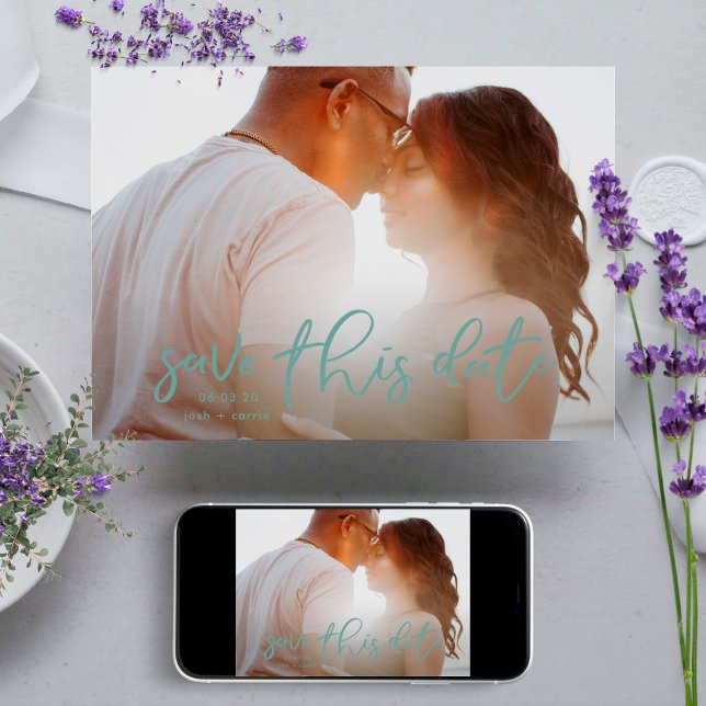 Reserva La Fecha Sage Sea Foam Green Photo Classic (Subido por el creador)