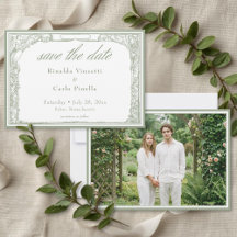 Sage Vintage Botanical Trellis Arch Photo Wedding