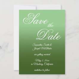 Reserva La Fecha Sage y Forest Green Ombre Escritura Elegante