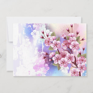 Reserva La Fecha Sakura rosa sobre fondo de pintura