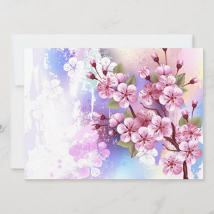 Reserva La Fecha Sakura rosa sobre fondo de pintura