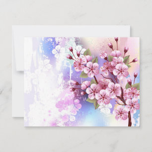 Reserva La Fecha Sakura rosa sobre fondo de pintura