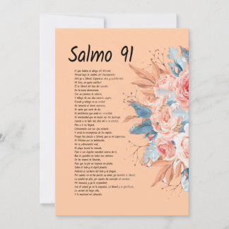 Reserva La Fecha Salmos 91, versículo de la Biblia con hermosas flo