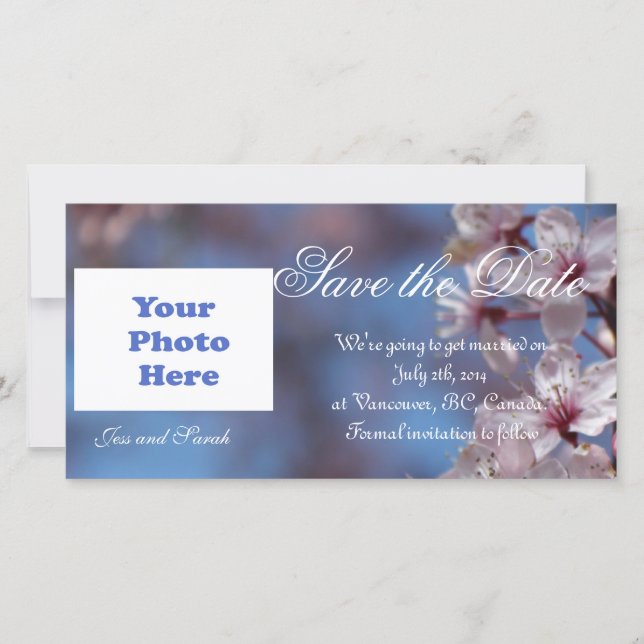 Reserva La Fecha salva la fecha, florecimiento del cerezo (Anverso)