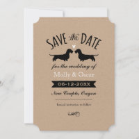 Salvaguardar la fecha de la boda de Dachshunds de 