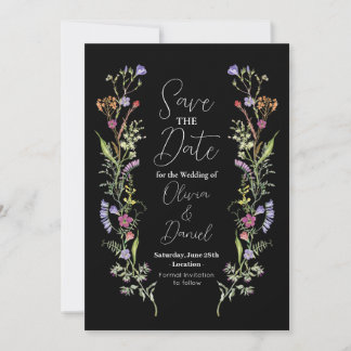 Reserva La Fecha Salve La Fecha Boda Flor Floral Dark