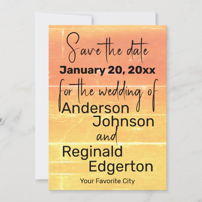 Reserva La Fecha Salven la Boda de verano rústico de verano (Anverso)