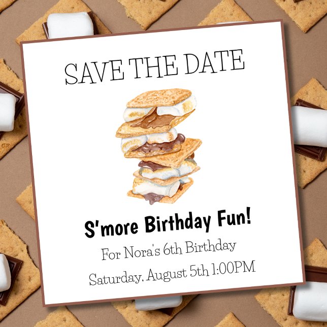 Reserva La Fecha Salven la fecha de cumpleaños 6 de S'mores (Subido por el creador)