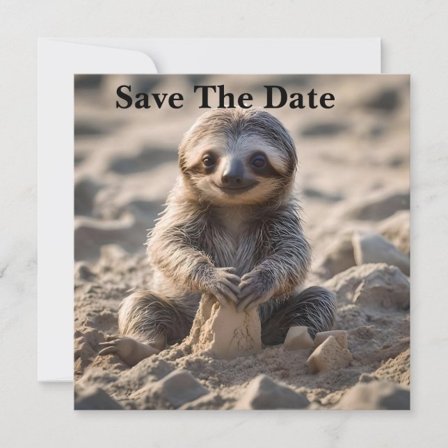Reserva La Fecha Sandy Shores: Baby Sloth construyendo castillos de (Anverso)