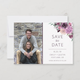 Reserva La Fecha Sangria y Rosas Malva Foto Save the Date