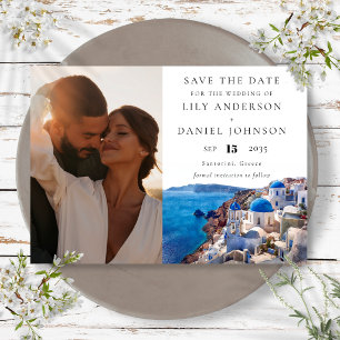 Reserva La Fecha Santorini Grecia Foto Boda de Destino