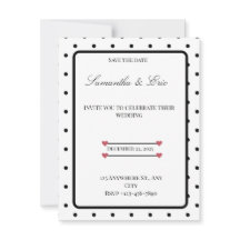 Save the Date Black and white polka dot wedding
