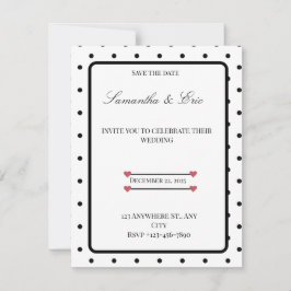Reserva La Fecha Save the Date Black and white polka dot wedding