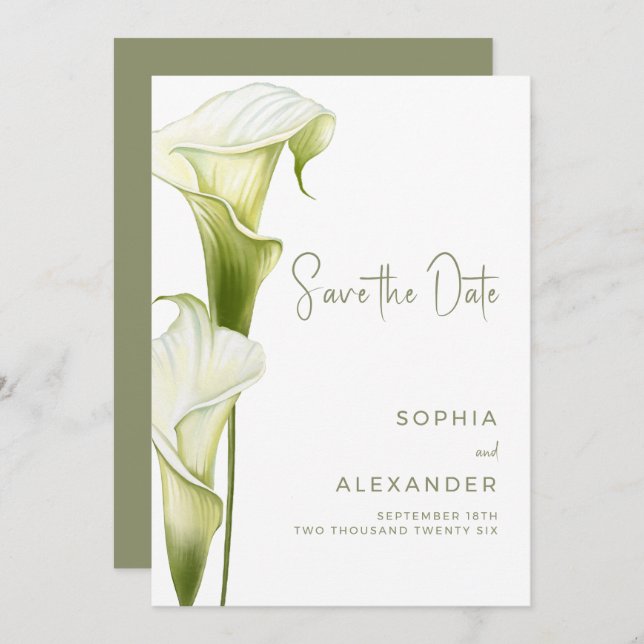Reserva La Fecha Save the Date Card for a Modern Wedding.  (Anverso / Reverso)