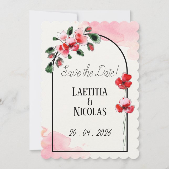 Reserva La Fecha Save the date "Coquelicots" (Anverso)