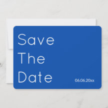 Save the Date de Boda Azul Cobalto Moderno -