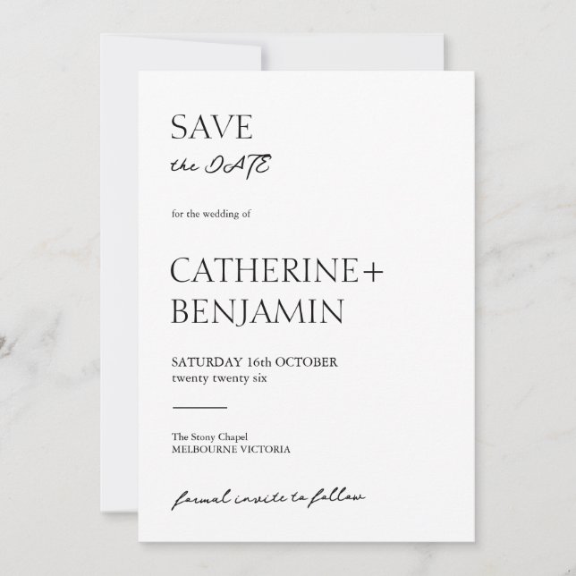 Reserva La Fecha Save the Date exude encanto y elegancia intemporal (Anverso)