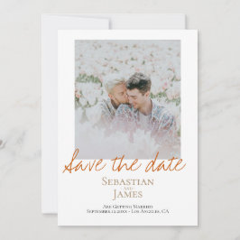 Reserva La Fecha Save the Date LGBTQ Rainbow Personalized Photo