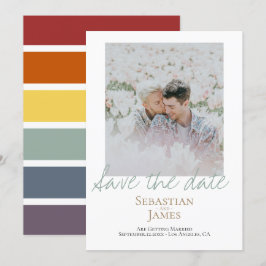 Reserva La Fecha Save the Date LGBTQ Rainbow Personalized Photo