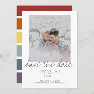 Reserva La Fecha Save the Date LGBTQ Rainbow Personalized Photo